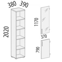 Стеллаж закрытый (прав) Альфа 62 538