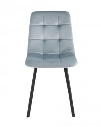 Комплект из двух стульев Chilly велюр серо-голубой ножки металл черные