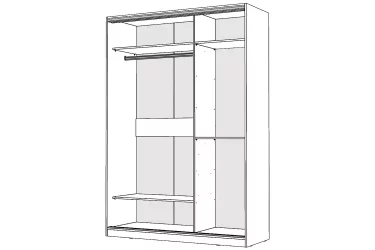 Шкаф-купе 2-х дверный Виктория 1400х584х2300, Белый 14ДЗЗЗДЗЗЗ-Б 310-44