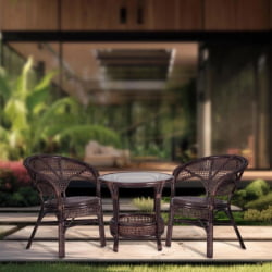 Кресло PELANGI 02/15B / без подушки / ротанг, walnut (грецкий орех)