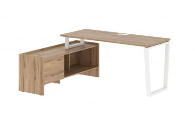 Стол с тумбой EDIS EVCT 17614 Дуб Денвер светлый Белый