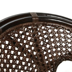 ТЕРРАСНЫЙ КОМПЛЕКТ PELANGI (стол со стеклом + 2 кресла) /без подушек/ ротанг, кресло 65х65х77см, стол диаметр 64х61см, walnut (грецкий орех)