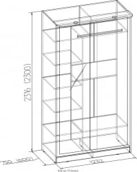 Шкаф купе 2-ух дверный 3 Домашний Композиция Ясень Шимо