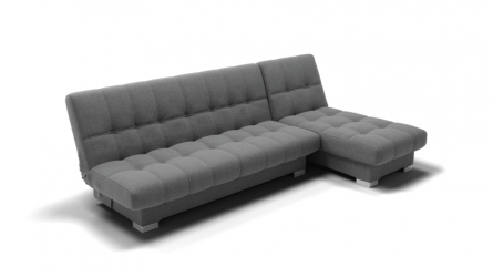 Диван Хьюстон-2 угол левый/правый (ЗР) Цвет фасада: Светло серый; Тип: Левый/правый; Материал фасада: Металл/Велюр