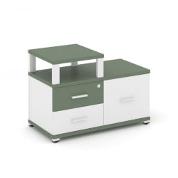 Тумба приставная сервисная с надставкой узкой CONCEPT CN.TSR-002 B/W Кобо Белый бриллиант Белый