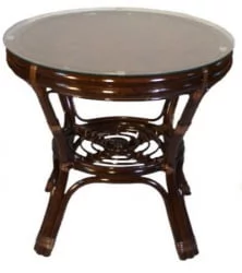 Стол Багама круглый с плетеной столешницей Bahama2 венге