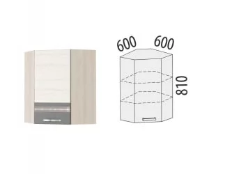 Шкаф кухонный угловой Графит 74.20 Сосна Астрид -Ваниль-Графит