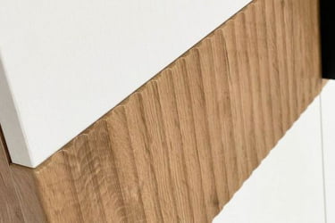 Шкаф двухдверный Бери MPR-024 Дуб крафт золотой/белое дерево