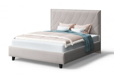 Кровать СОФИЯ 2000*1200мм (на опорах), велюр NEO 02 (бежевый), (б/основания, б/матраса)