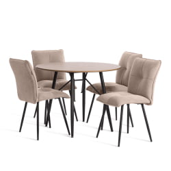 Стул обеденный Sweet флок , 46х55х88, бежевый/черный, 7