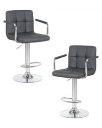 Стул барный DOBRIN KRUGER ARM (серый) 2 шт