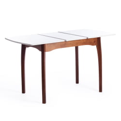 Стол CATERINA бук, мдф, 100+30x70x75, коричневый, белый