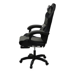 Кресло 908 KINGQUEEN цвет черный/темно серый с массажем и подсветкой 908-black-dgrey-mass