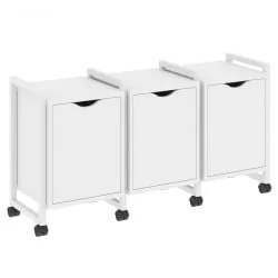 Тумба на колесных опорах наборная. Вариант №5 LOFT VR.L-TN-5.K Металл белый Белый Бриллиант