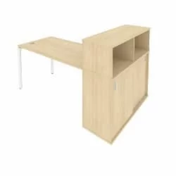 Рабочая станция с опорным шкафом-купе Metal System Б.РС-СШК-3.3 Акация/Белый