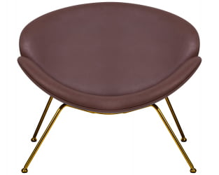 Кресло дизайнерское DOBRIN EMILY (коричневый винил YP5, золотое основание)