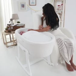 Кресло-качалка Micuna Wing Flor White/Leatherette Grey