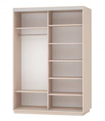 Шкаф-купе со стеклом Экспресс Дуо Комби 1600х2400h Белый снег