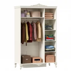 Шкаф трехстворчатыйШкаф трехстворчатый с зеркалом Маркиза ЛД 517.074.000 Алебастр