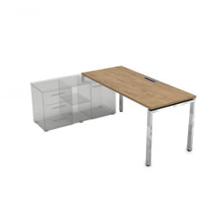 Стол рабочий, прямолинейный три опоры, левый GLOSS LINE НСТЛ-П.974 Teakwood