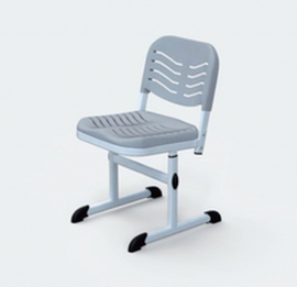 Ученический стул (рост 5-7) пластиковый Красный/Каркас серый