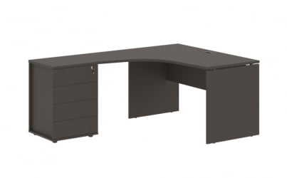 Стол эргономичный с тумбой левый EDIS EDCET 1518 L Мокко