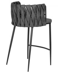Стул полубарный DOBRIN AMELIA COUNTER (серая ткань (F-48), темно-серый винтажный PU (MF-12)) 4 шт