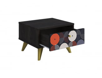 Тумба дизайнерская Фьюжн ТМ-004 АРТ Угольный камень/VINIL