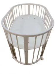 Детская кровать-манеж Merry Happy Mini матовая Белая