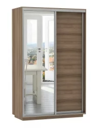 Шкаф-купе двухдверный Экспресс Дуо Медиум 1400х2400h Ясень шимо тёмный