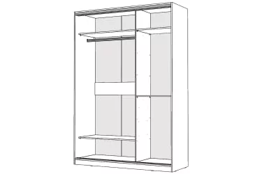 Шкаф-купе 2-х дверный Виктория 1600х584х2300, Белый 16ДЗДЗ-Б 310-263