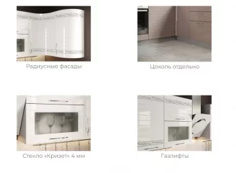 Кухонный гарнитур 1500 Анастасия №5 Белый Капучино