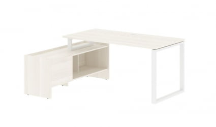 Стол с тумбой EDIS EQCT 17814 Ясень Траун Белый