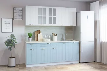 Гарнитур кухонный ПРОВАНС В 2 (врезная мойка) реалвуд ультра/скай