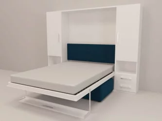 Диван кровать-трансформер Смарт 1 со шкафами и пуфом 1600 Дуб молочный