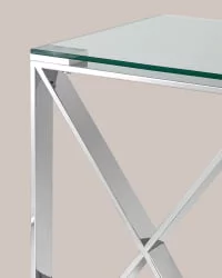 Стол квадратный КРОСС 40x40 Серебро