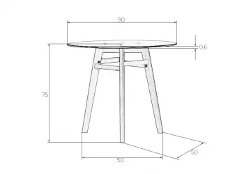 Круглый стол из стекла DOBRIN ALBERT 90 GLASS