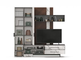 Набор мебели для гостиной Вилена №2 Оникс Серый/Орех/Монте белый