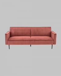 Диван прямой Кассель велюр рельефный коралловый