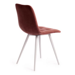 Стул CHILLY (mod. 7095-1) / 1 шт. в упаковке ткань/металл, 45x53х88 см, высота до сиденья 50 см, коралловый barkhat 15 /белый