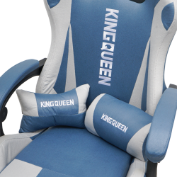 Геймерское кресло 907 KINGQUEEN, замша, цвет синий с массажем, арт 907-LB