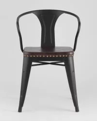 Стул TOLIX ARMS SOFT с подлокотниками Черный матовый