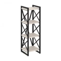 Стеллаж на регулируемых опорах - 4 полки LOFT VR.L-MST.O-4.4 Металл черный Денвер светлый