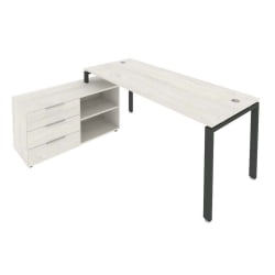 Рабочая станция на П-образном м/к с опорной тумбой левая Metal System БП.РС-СТС-2.5 Л Наварра/Антрацит