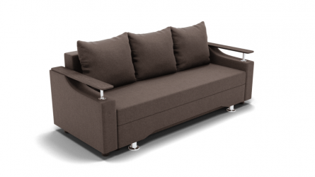 Диван с ящиком для белья Манго (ЗР) Цвет фасада: Коричневый; Тип: Прямой; Материал фасада: Металл/Велюр