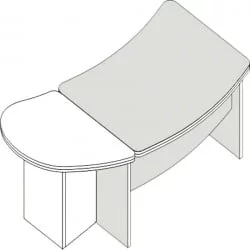 Конференц-приставка Л.РП1-11 правая Орех