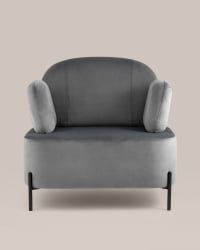 Кресло Кэнди с подлокотниками велюр Серый