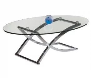 Овальный журнальный столик J02 Хром