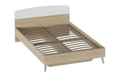 Кровать Калгари 160 см Дуб натуральный светлый-белый матовый