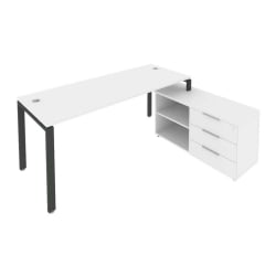 Рабочая станция на П-образном м/к с опорной тумбой правая Metal System Б.РС-СТС-2.5 Пр Белый/Антрацит